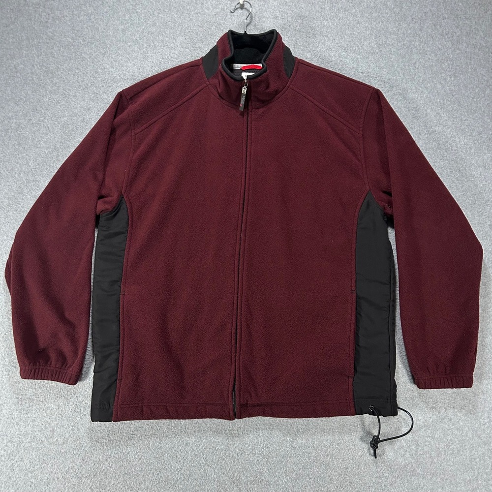 IZOD Fleece Jacket Perform-X Mens XL Burgundy Gorpcore Hiking